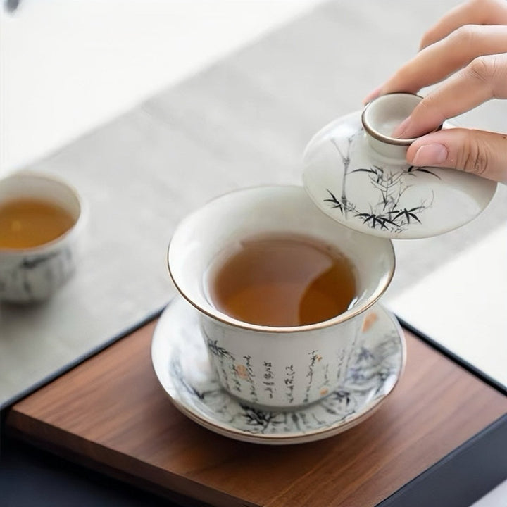 Ru Kiln Porcelain Premium Daily Gaiwan Collection - Tea and Whisk