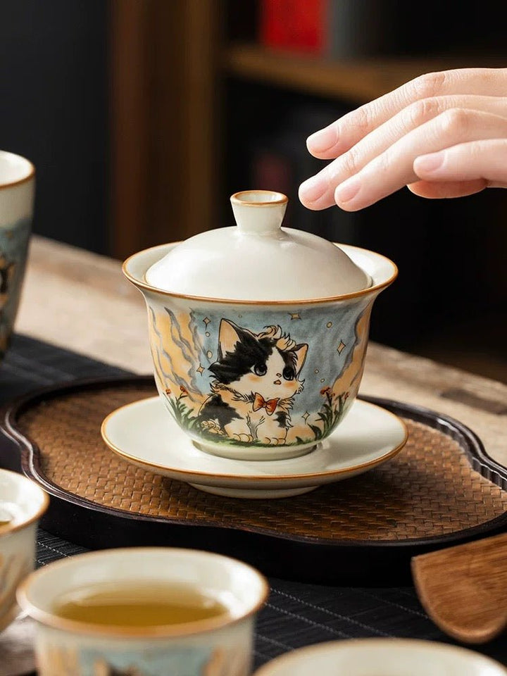 Ru Kiln Premium Porcelain Gaiwan Collection - Tea and Whisk