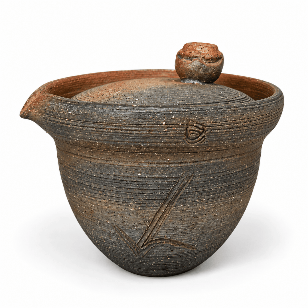 Rustic Ash - Japanese Handmade Shigaraki-yaki Hohin Teapot 155ml - Tea and Whisk