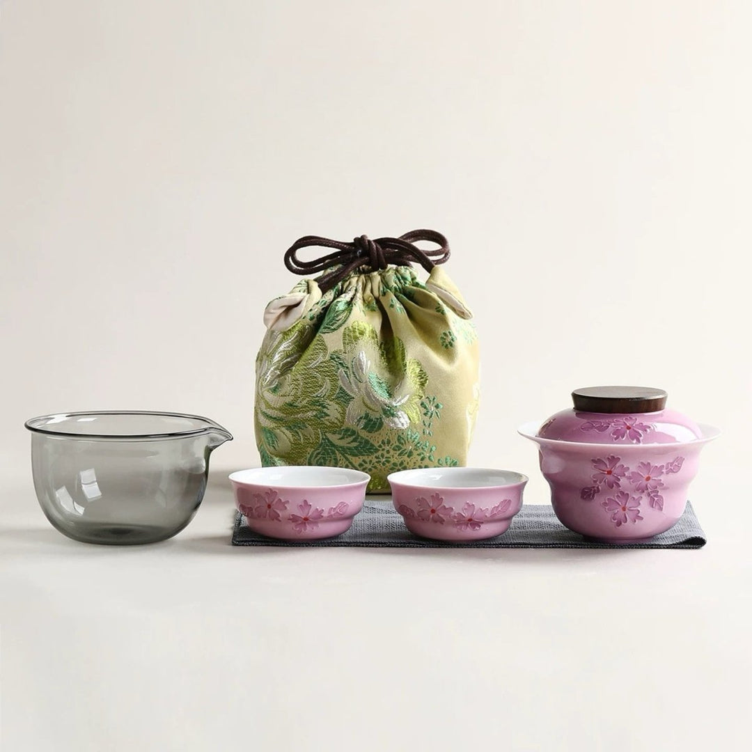 Sakura Whisper Travel Gaiwan Tea Set - Tea and Whisk
