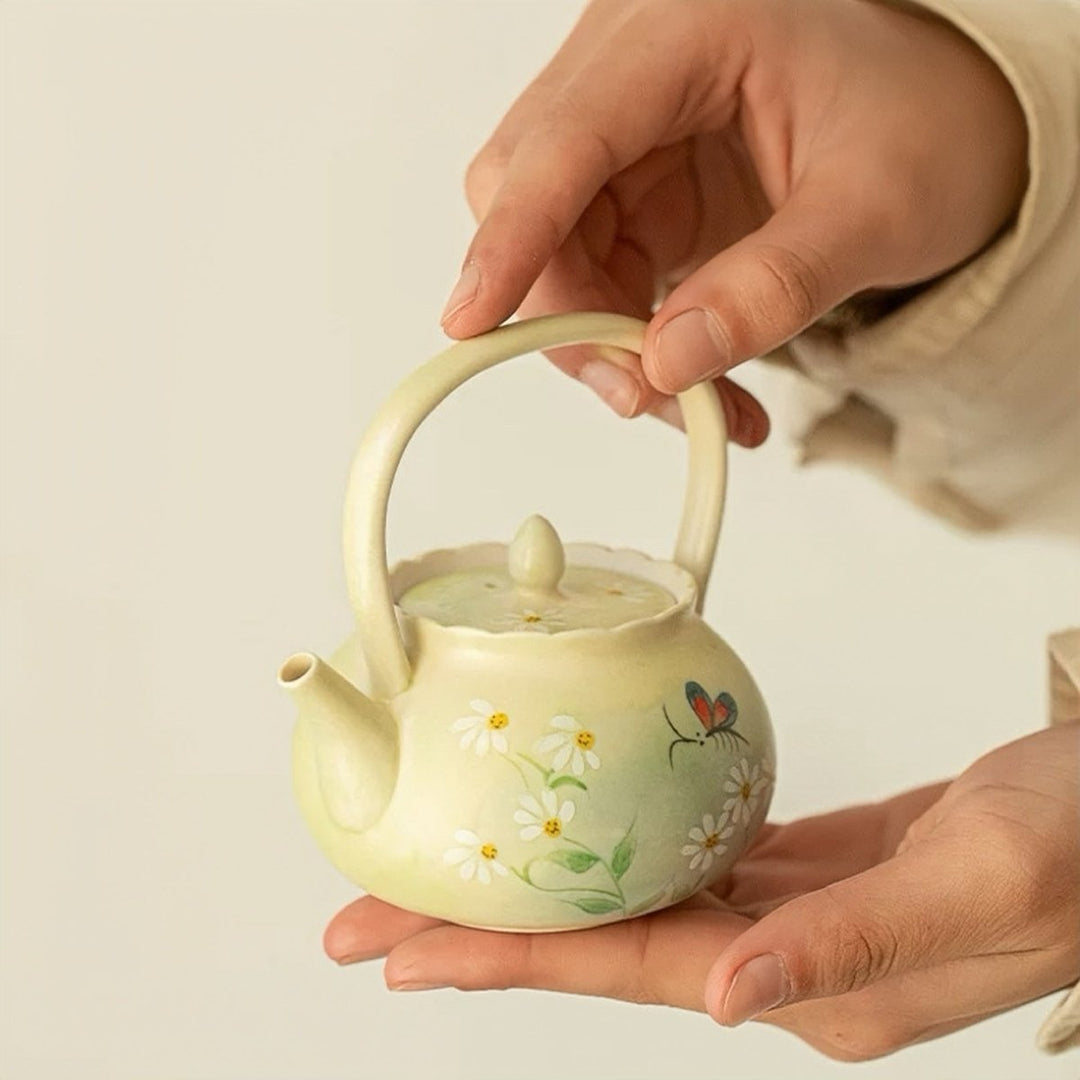 “Seasons in Bloom” Collection - Premium Porcelain Teapot - Tea and Whisk