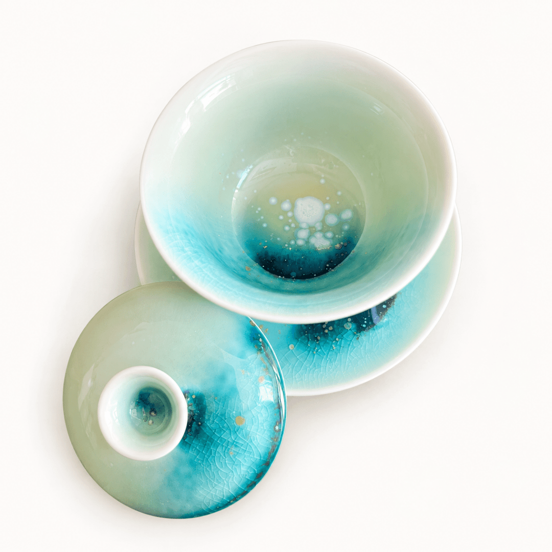 Shallow Reef -Jingdezhen Handmade Ocean-glazed Gaiwan - Tea and Whisk