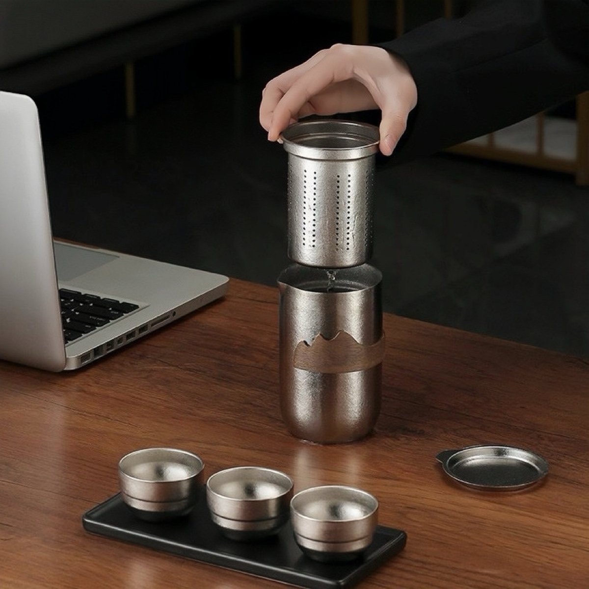 Silver Whisper- Lifetime Double-Wall Titanium Travel Tea Set – Tea