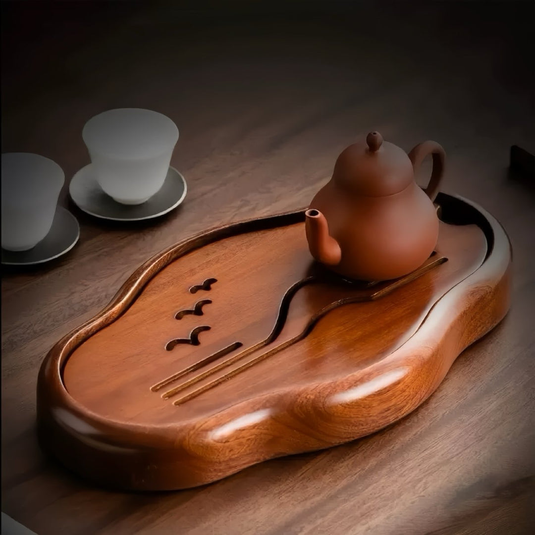 Solid Pear Wood Flow Tea Tray - Tea and Whisk