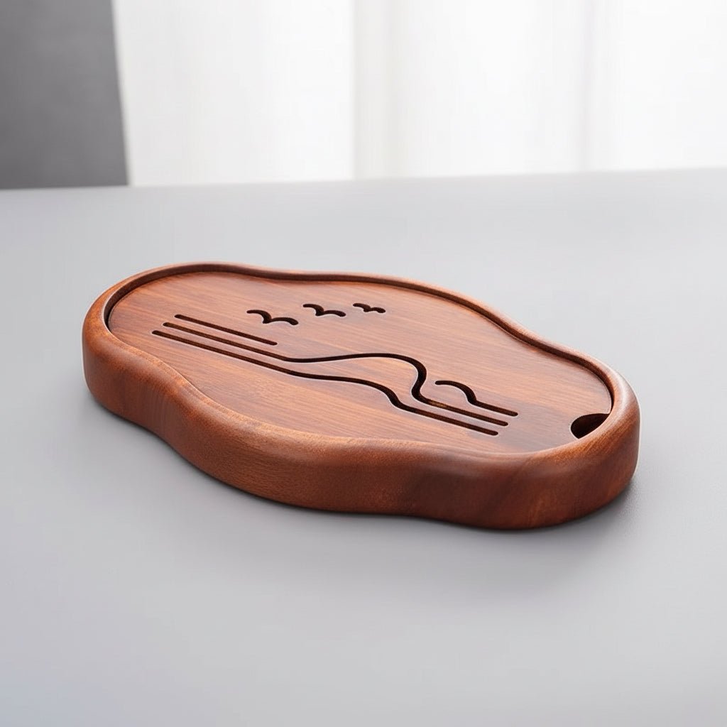 Solid Pear Wood Flow Tea Tray - Tea and Whisk