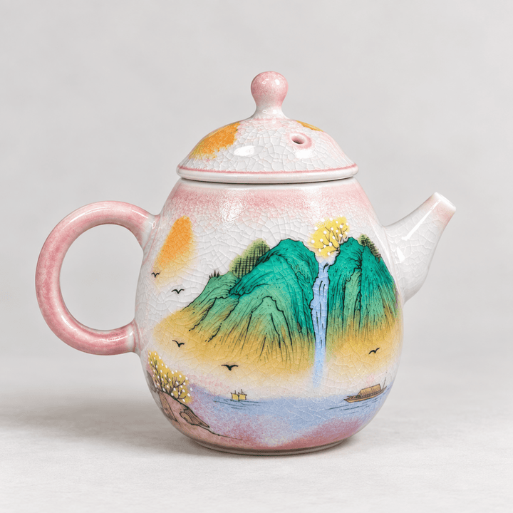 Spring Mist Landscape - Jingdezhen Handcrafted Teapot 160ml - Tea and Whisk