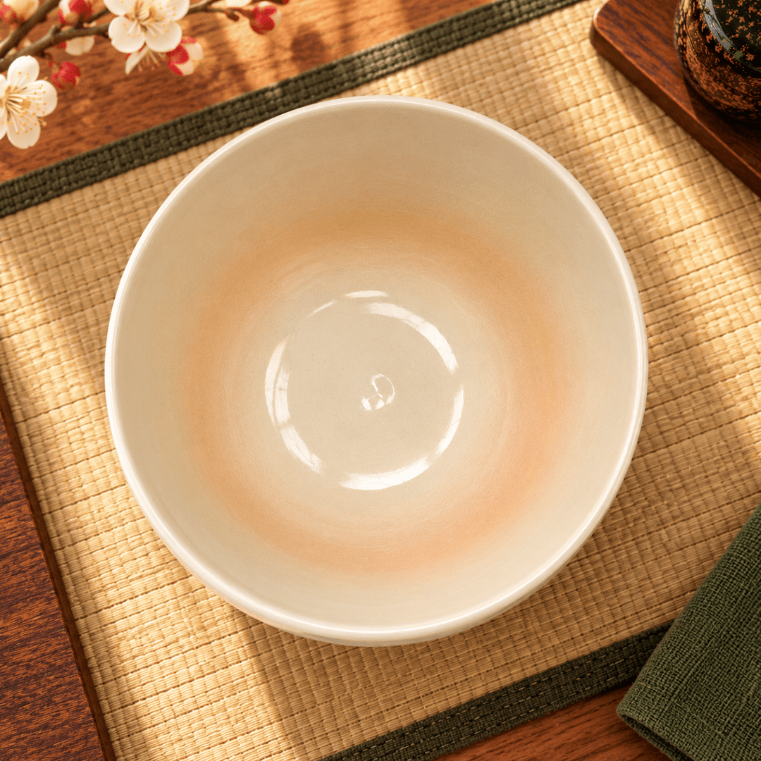 Spring Plum Blossom – Master Handmade Kyoto Kiyomizu-yaki Matcha Bowl - Tea and Whisk