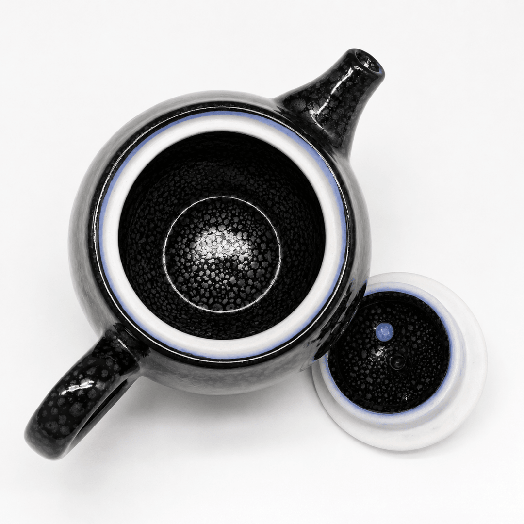 Starlight Tenmoku -Japanese Kyoto Kyusu Teapot - Tea and Whisk