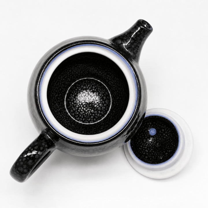 Starlight Tenmoku -Japanese Kyoto Kyusu Teapot - Tea and Whisk
