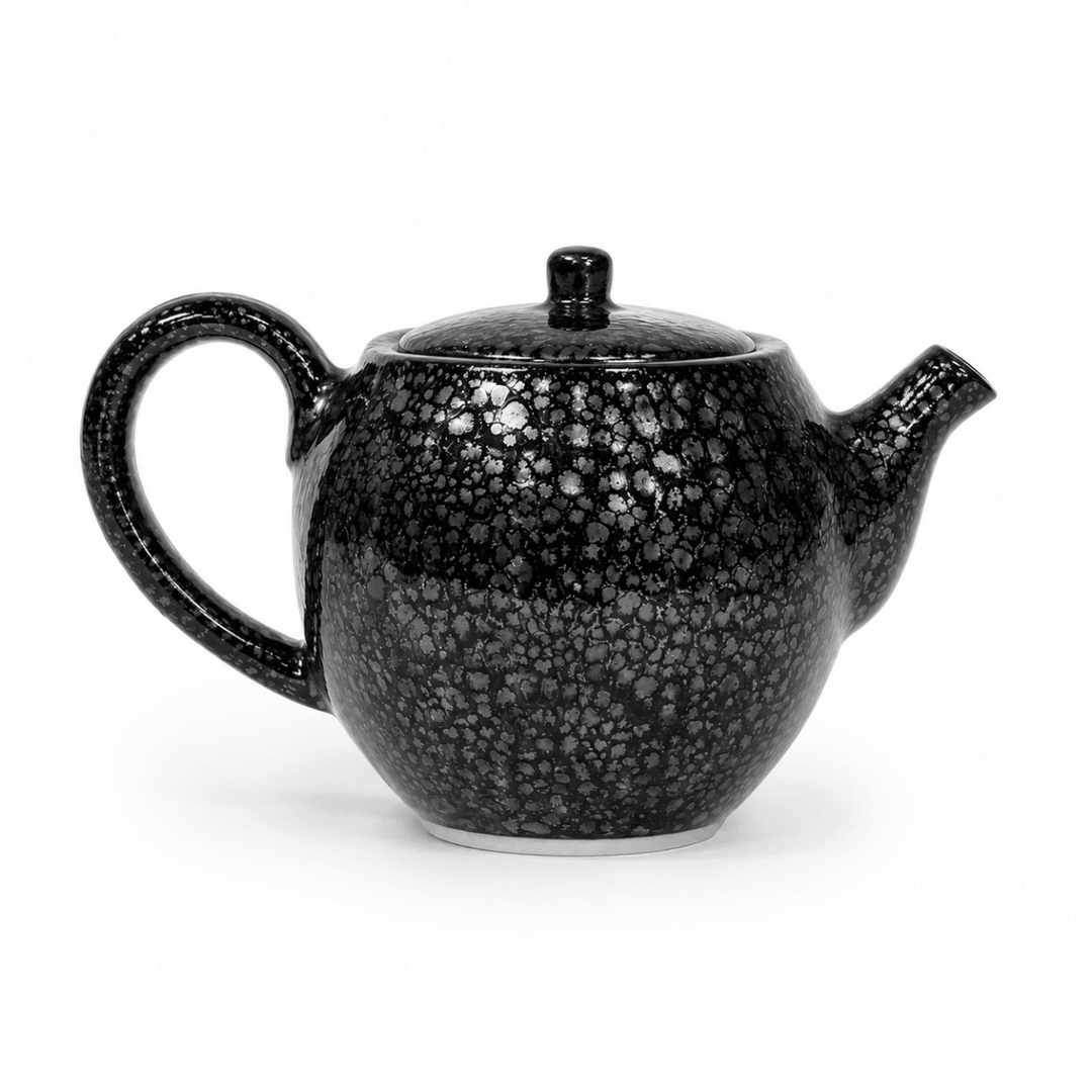 Starlight Tenmoku -Japanese Kyoto Kyusu Teapot - Tea and Whisk