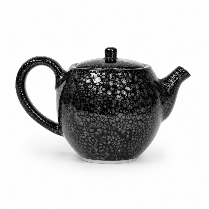 Starlight Tenmoku -Japanese Kyoto Kyusu Teapot - Tea and Whisk