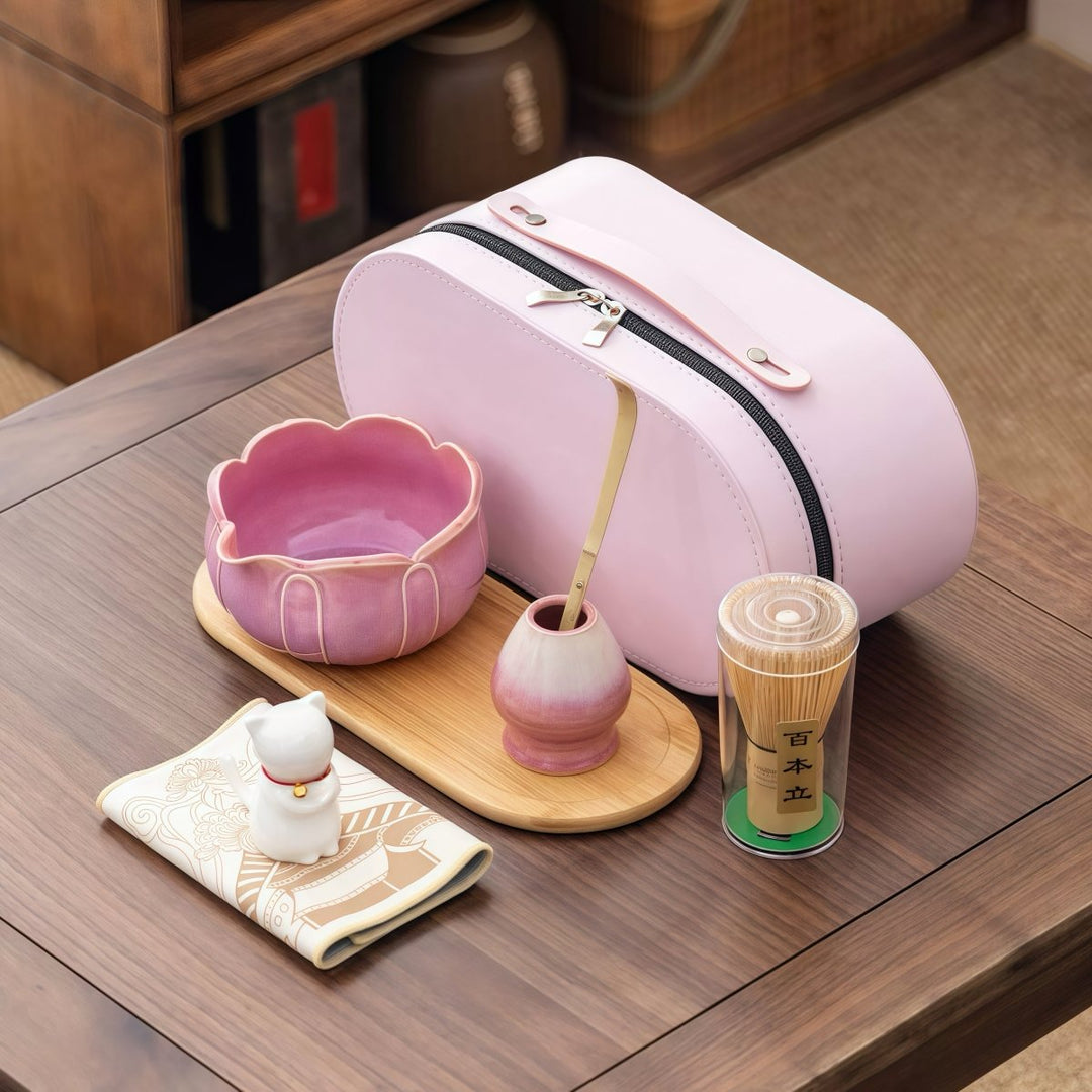 Sunrise Gradient Matcha Travel Set With Top-Grade Ceremonial Matcha - Tea and Whisk
