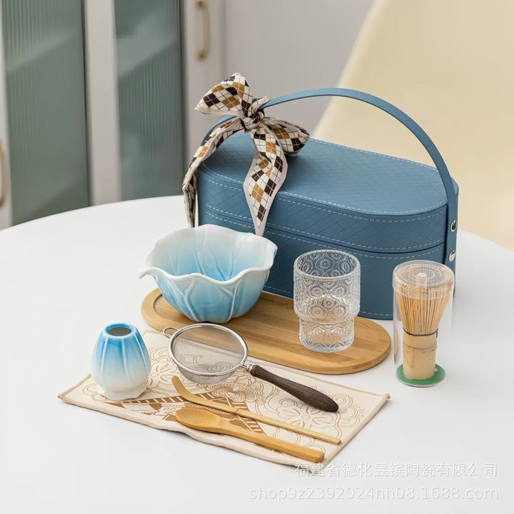 Sunrise Gradient Matcha Travel Set With Top-Grade Ceremonial Matcha - Tea and Whisk