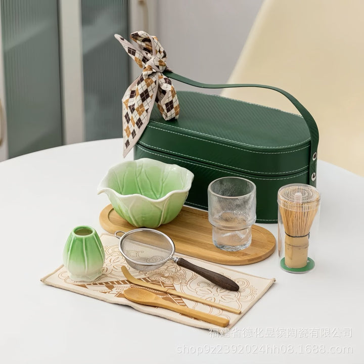 Sunrise Gradient Matcha Travel Set With Top-Grade Ceremonial Matcha - Tea and Whisk