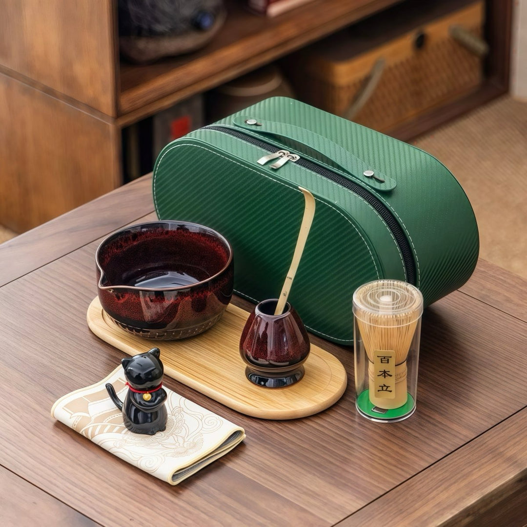 Sunrise Gradient Matcha Travel Set With Top-Grade Ceremonial Matcha - Tea and Whisk