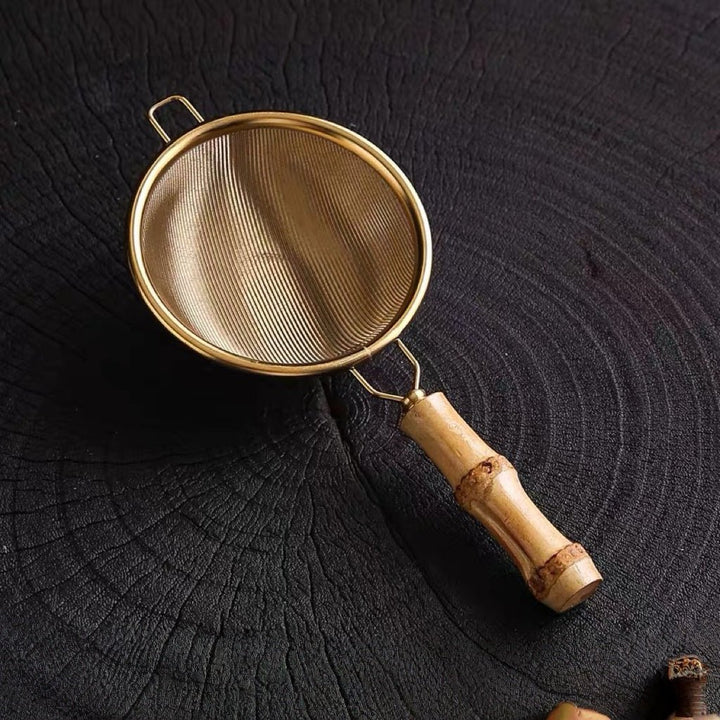 Superfine Gongfu Tea Strainer with Bamboo Handle - Tea and Whisk