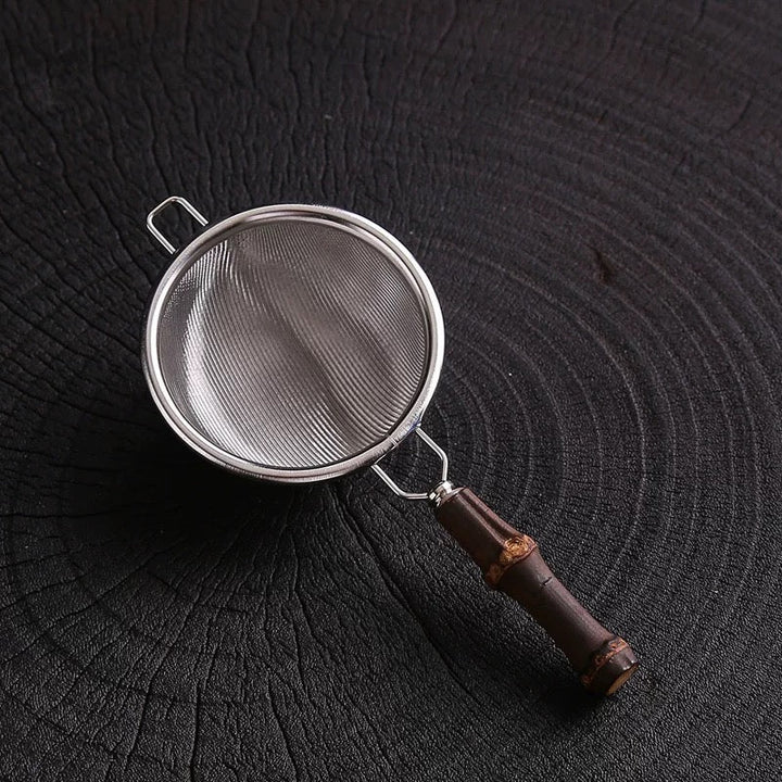 Superfine Gongfu Tea Strainer with Bamboo Handle - Tea and Whisk