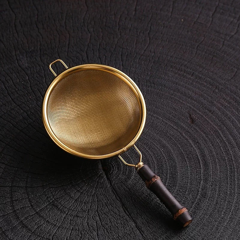 Superfine Gongfu Tea Strainer with Bamboo Handle - Tea and Whisk