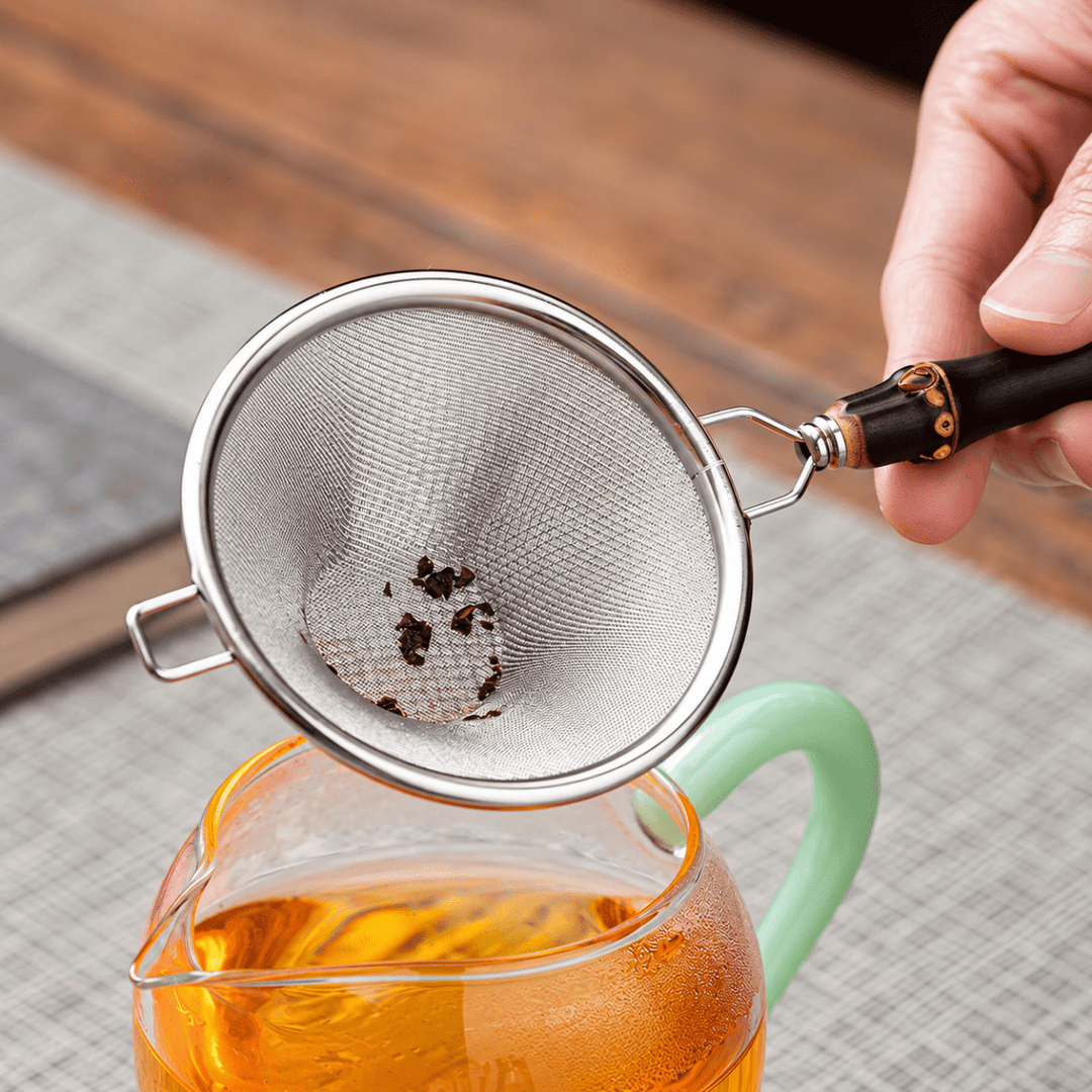 Superfine Gongfu Tea Strainer with Bamboo Handle (Not For Matcha) - Tea and Whisk