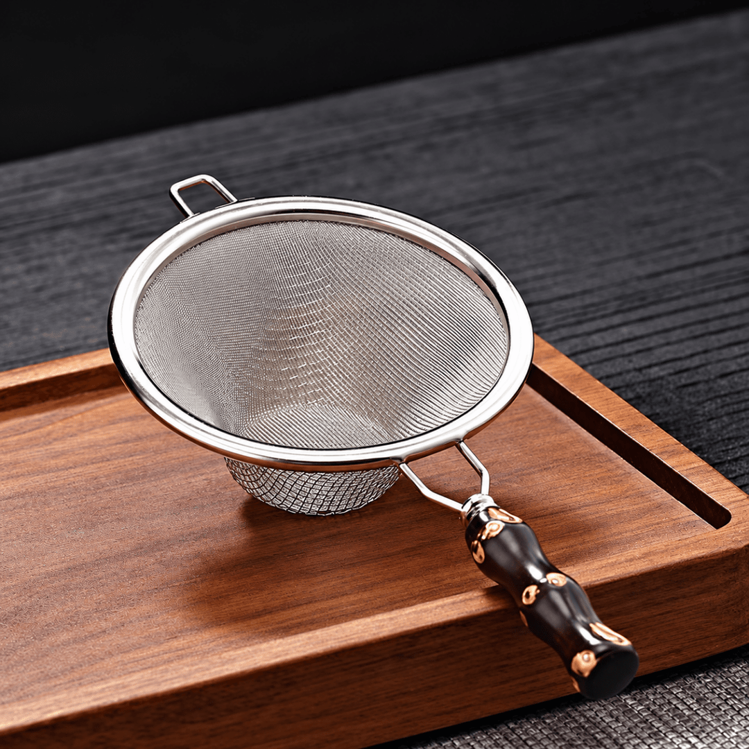 Superfine Gongfu Tea Strainer with Bamboo Handle (Not For Matcha) - Tea and Whisk