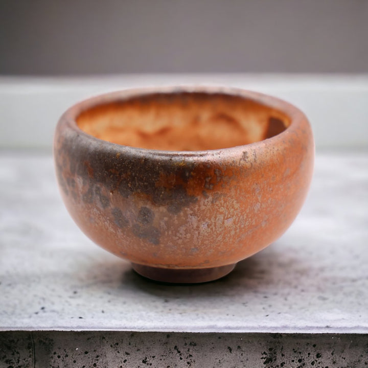 Taiwanese Handmade Wood - Fired Ceramic Teacup - Amber Eclipse - Tea and Whisk