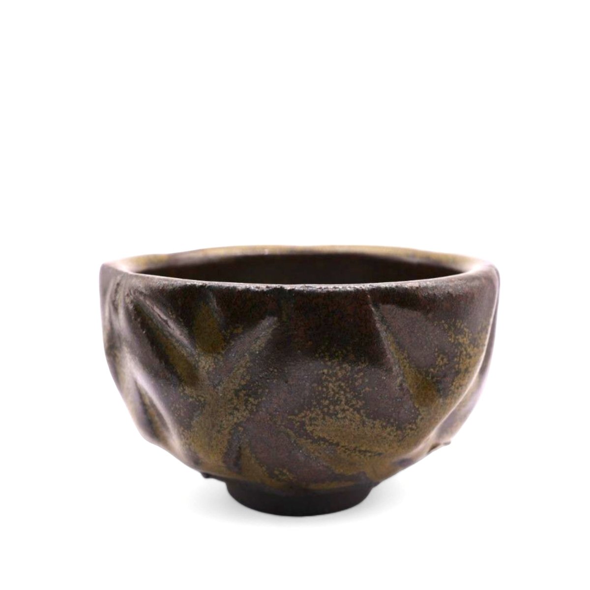 Taiwanese Handmade Wood - Fired Ceramic Teacup - Golden Moss - Tea and Whisk