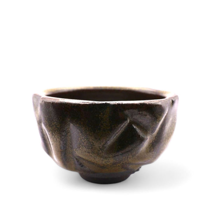 Taiwanese Handmade Wood - Fired Ceramic Teacup - Golden Moss - Tea and Whisk