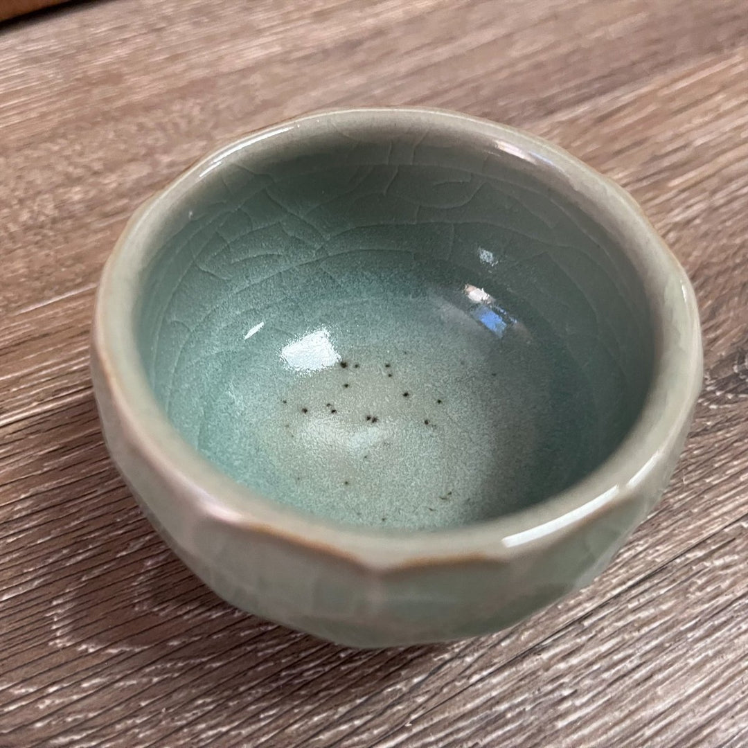 Taiwanese Handmade Wood - fired Ceramic Teacup - Ice Cracked Blue - Tea and Whisk