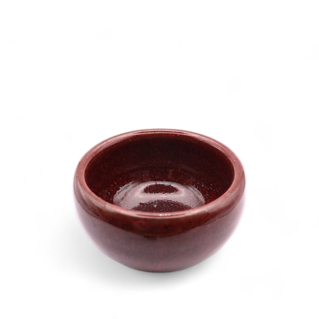 Taiwanese Handmade Wood - Fired Teacup - Burgundy Bliss - Tea and Whisk