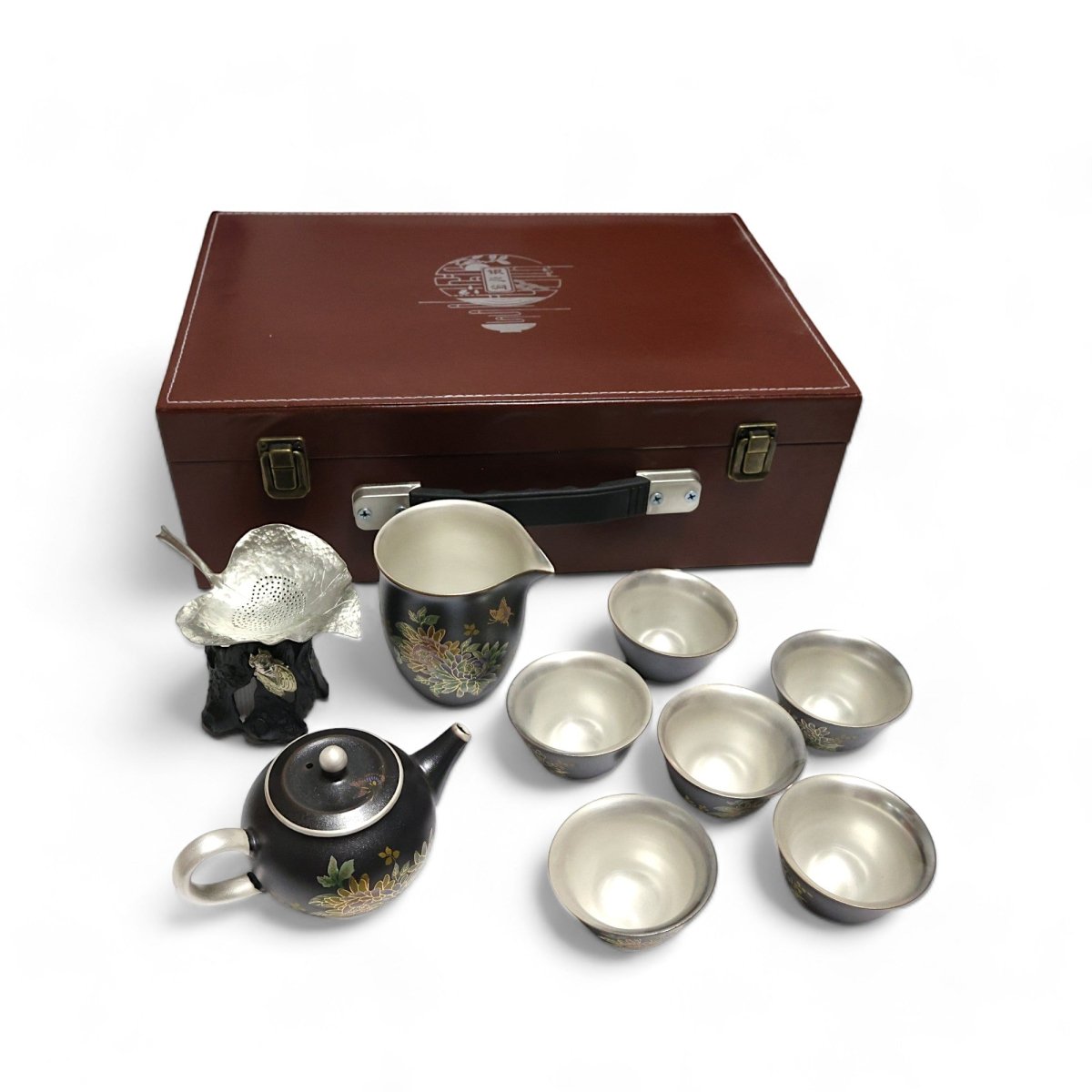 Timeless blossom silver - lined tea set - Tea and Whisk