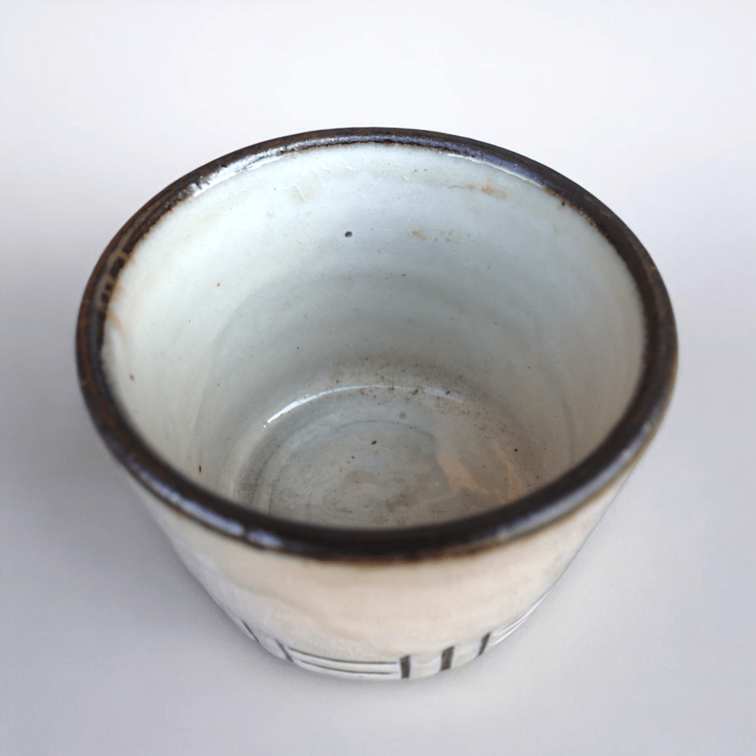 Toho Village Hand - Carved Teacup - Tea and Whisk