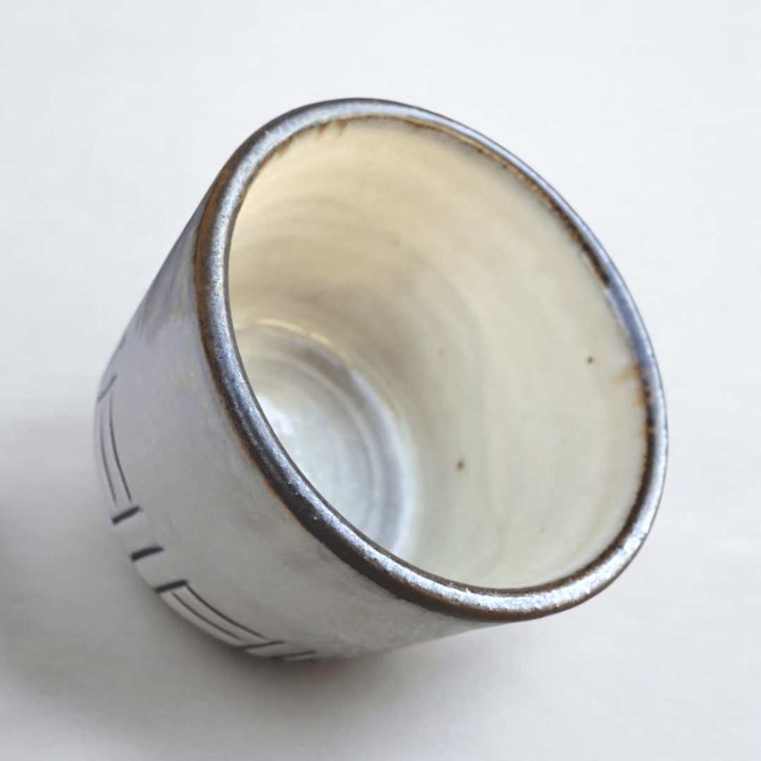 Toho Village Hand - Carved Teacup - Tea and Whisk