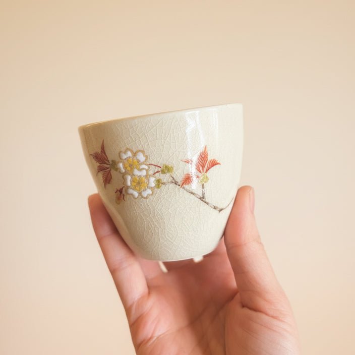 Tohomura Handpainted Japanese Kyusu Teapot - Hanagokoro Collection - Tea and Whisk