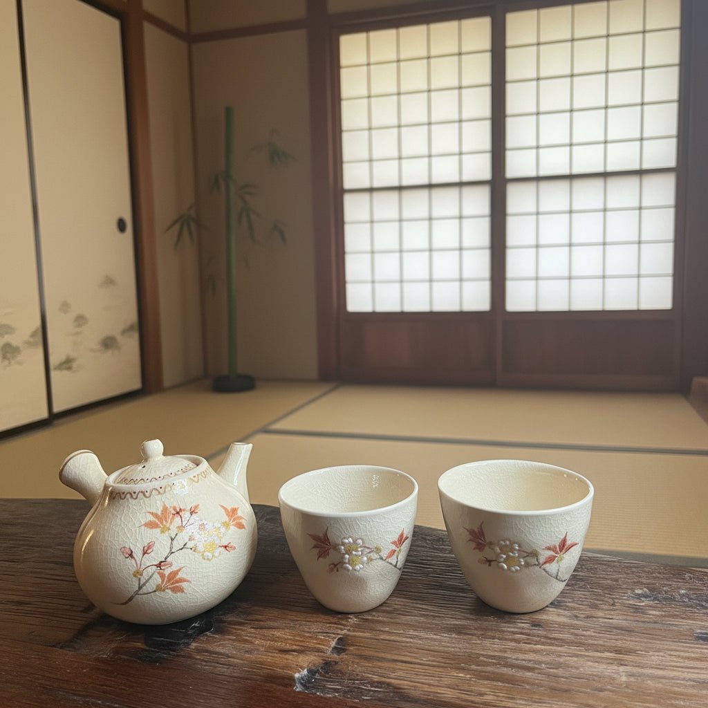 Tohomura Handpainted Japanese Kyusu Teapot - Hanagokoro Collection - Tea and Whisk