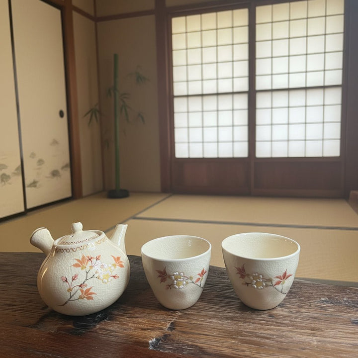 Tohomura Handpainted Japanese Kyusu Teapot - Hanagokoro Collection - Tea and Whisk