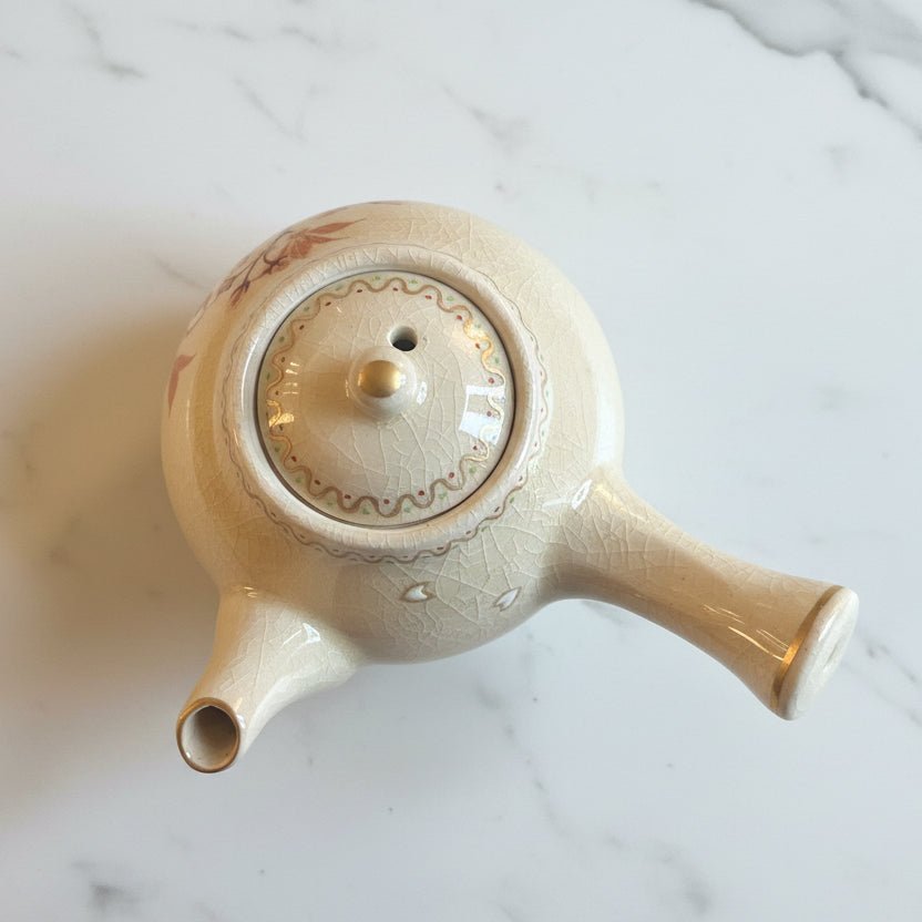 Tohomura Handpainted Japanese Kyusu Teapot - Hanagokoro Collection - Tea and Whisk