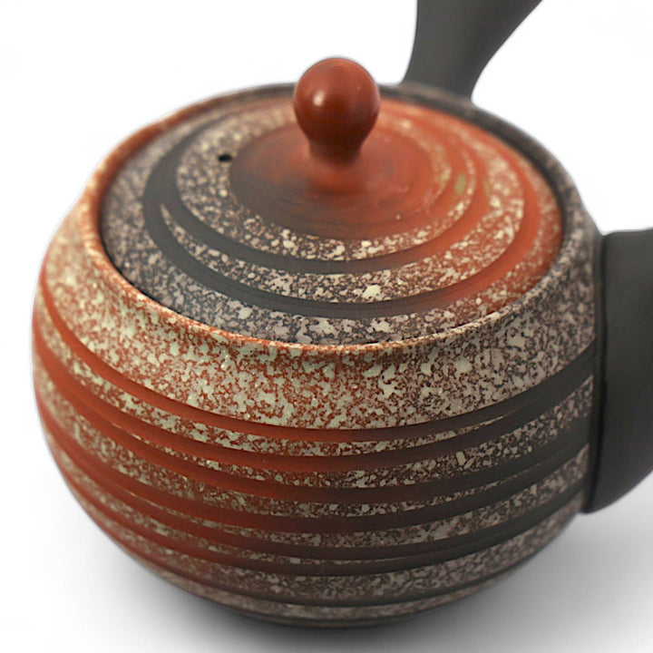 Tokoname Japanese Kyusu Teapot - Red Ring - Tea and Whisk