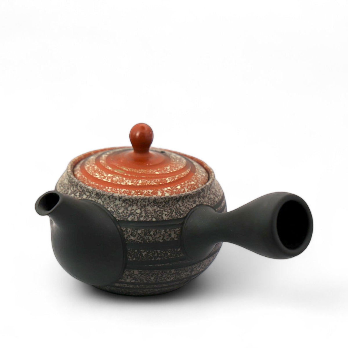 Tokoname Japanese Kyusu Teapot - Red Ring - Tea and Whisk