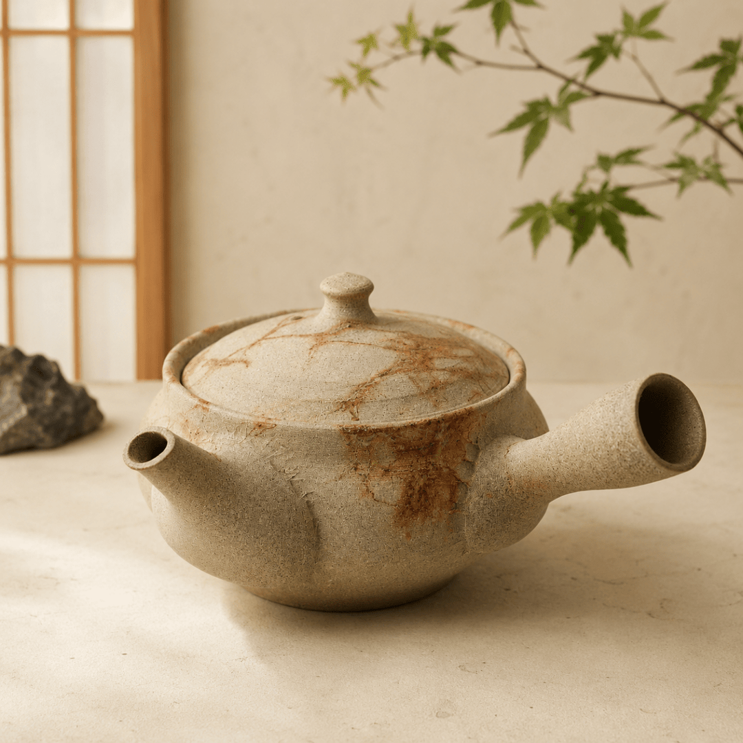 Tokoname Mogake “Tide Trace” Kyusu - Tea and Whisk
