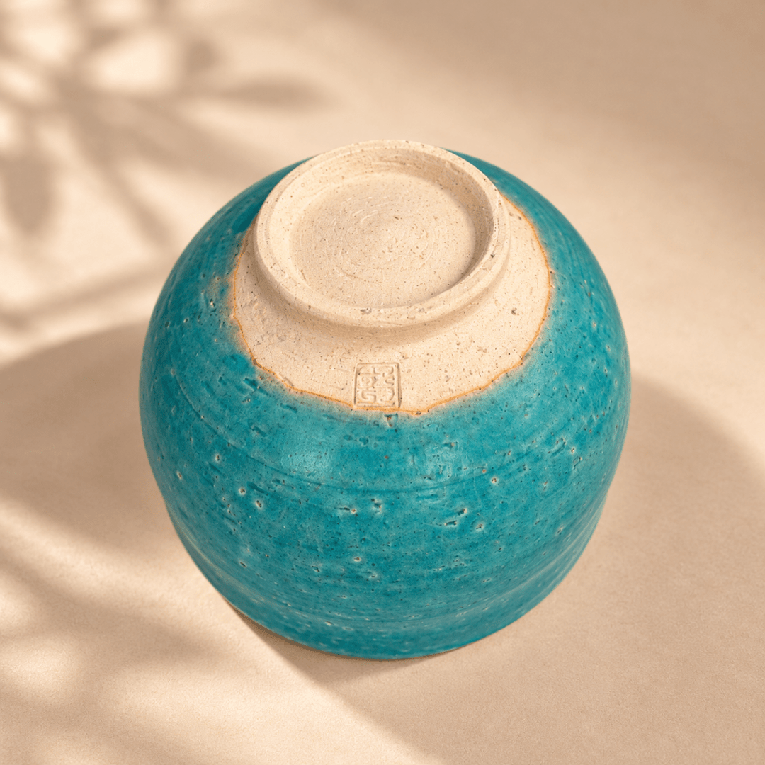 Turquoise Serenity – Handmade Shigaraki Matcha Bowl - Tea and Whisk