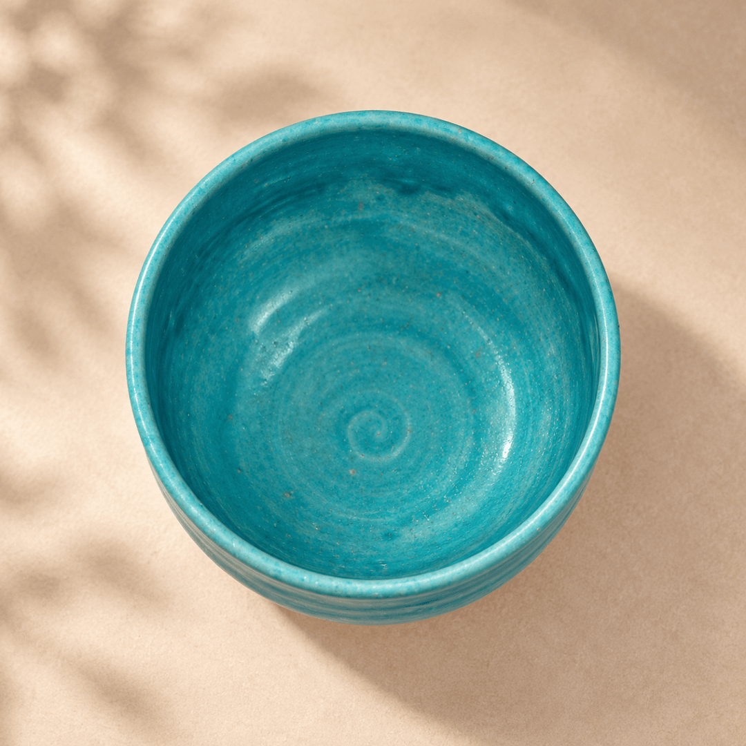 Turquoise Serenity – Handmade Shigaraki Matcha Bowl - Tea and Whisk