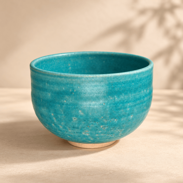 Turquoise Serenity – Handmade Shigaraki Matcha Bowl - Tea and Whisk
