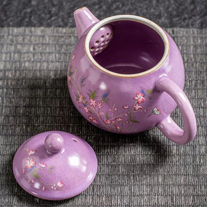 Violet Bloom Travel Teapot Set - Tea and Whisk