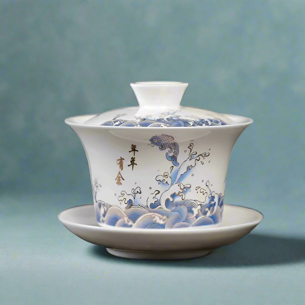 White Jade Porcelain Gaiwan - Tea and Whisk