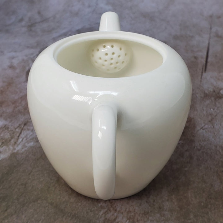 White Jade Porcelain Teapot - Tea and Whisk