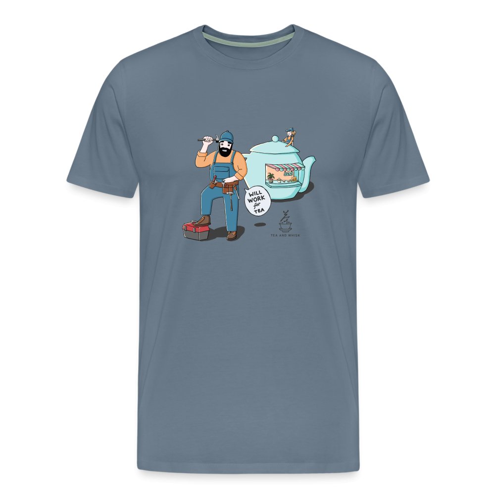 Will Work For Tea Premium T-Shirt - Tea and Whisk