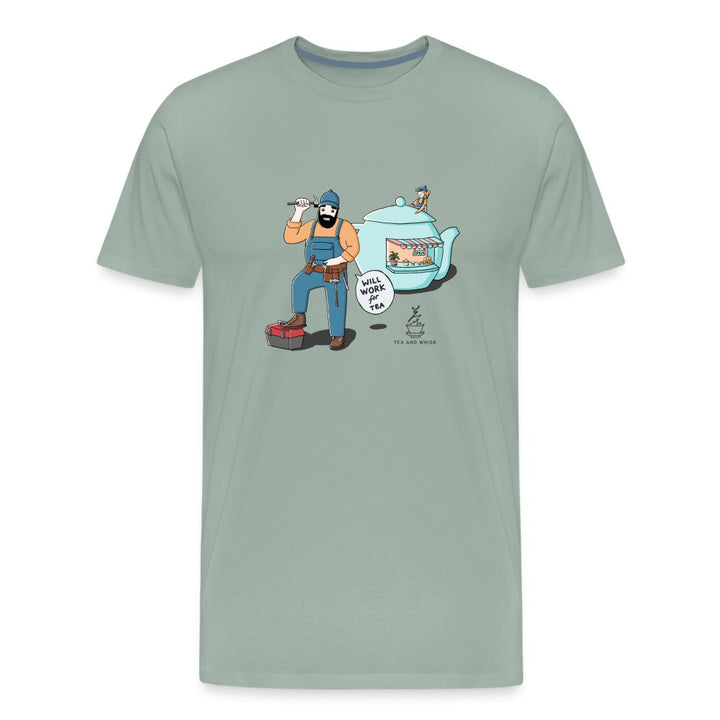 Will Work For Tea Premium T-Shirt - Tea and Whisk