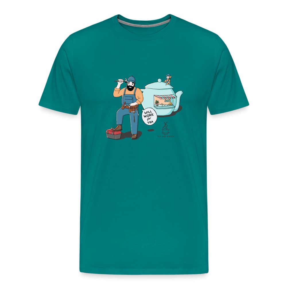 Will Work For Tea Premium T-Shirt - Tea and Whisk