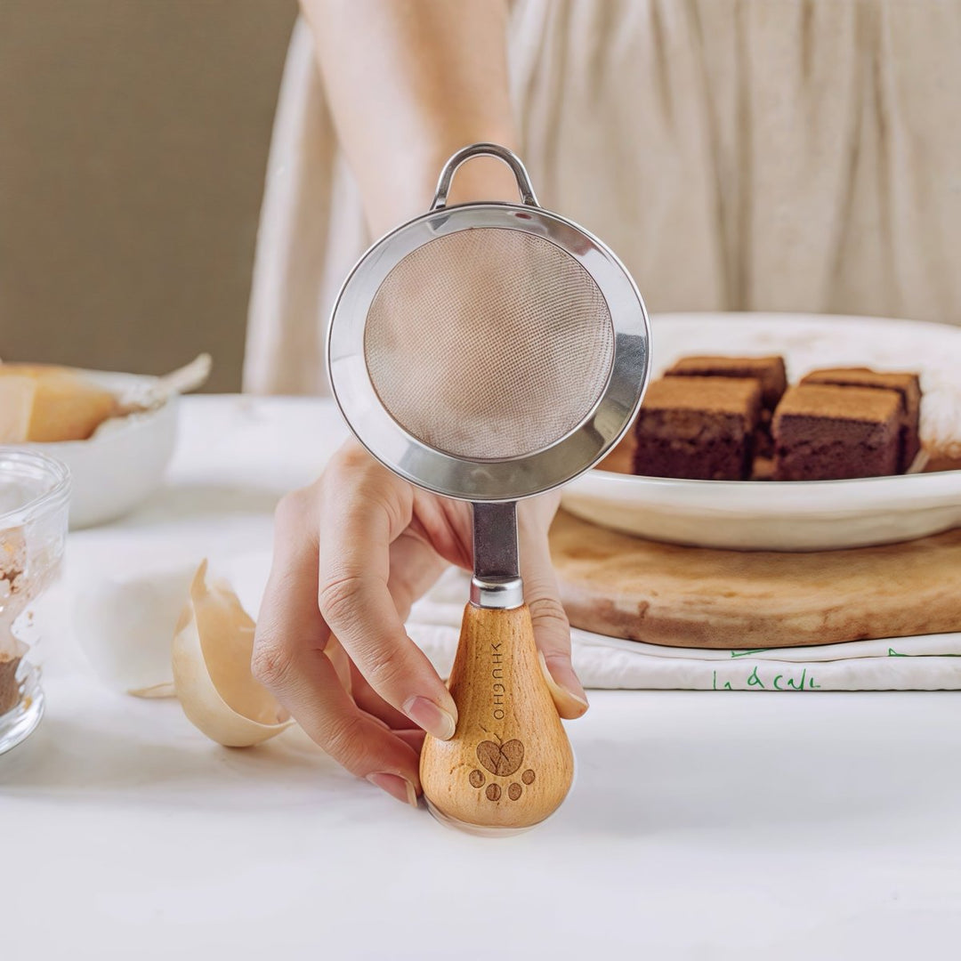 Wooden Stand Matcha Tea Strainer - Tea and Whisk