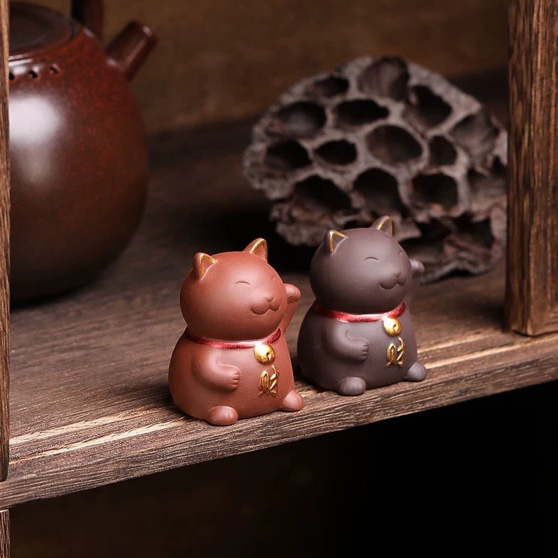 Yixing Clay Lucky Cat Tea Pet - Tea and Whisk